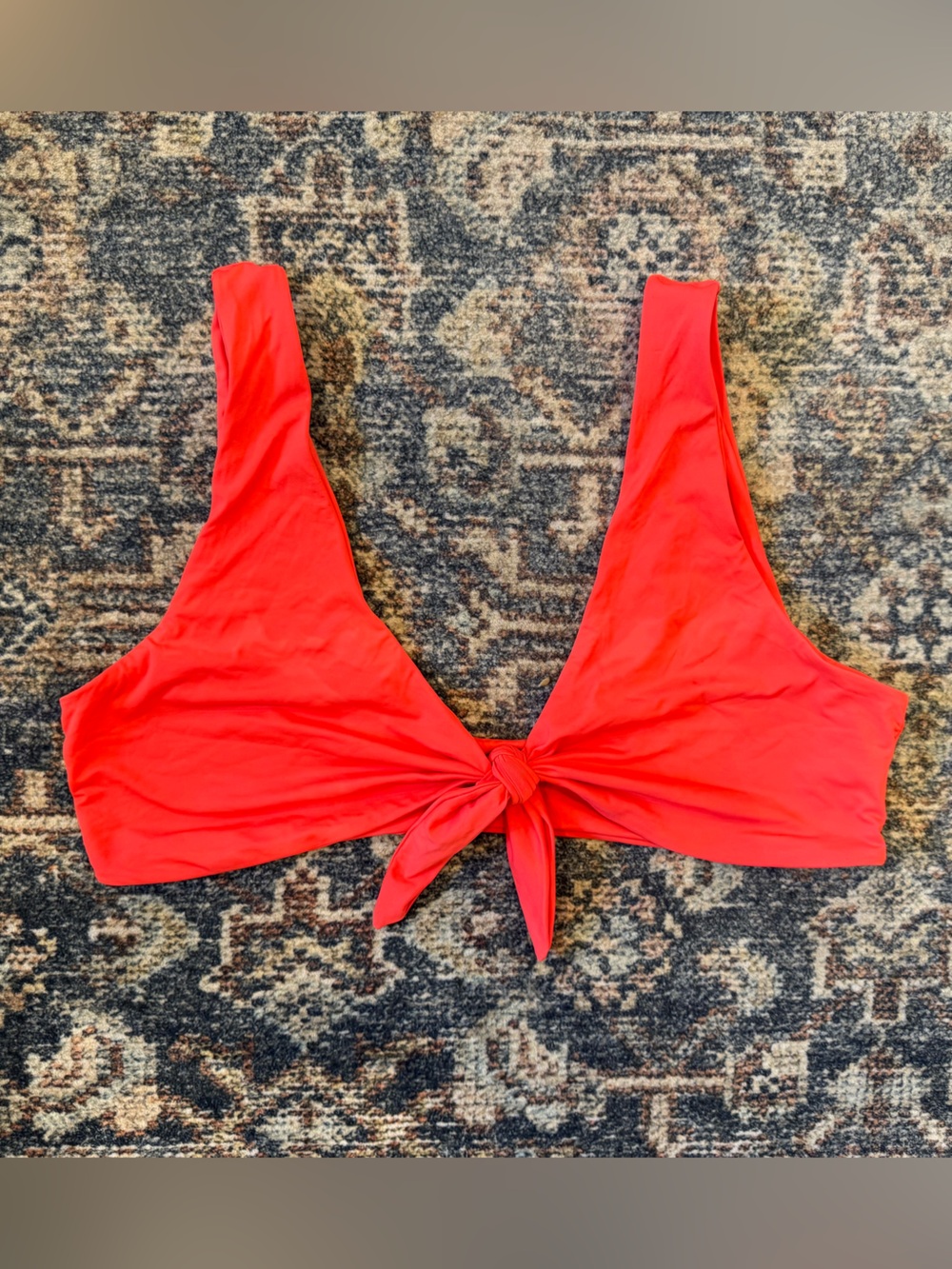 Red Knot-Front Bikini top